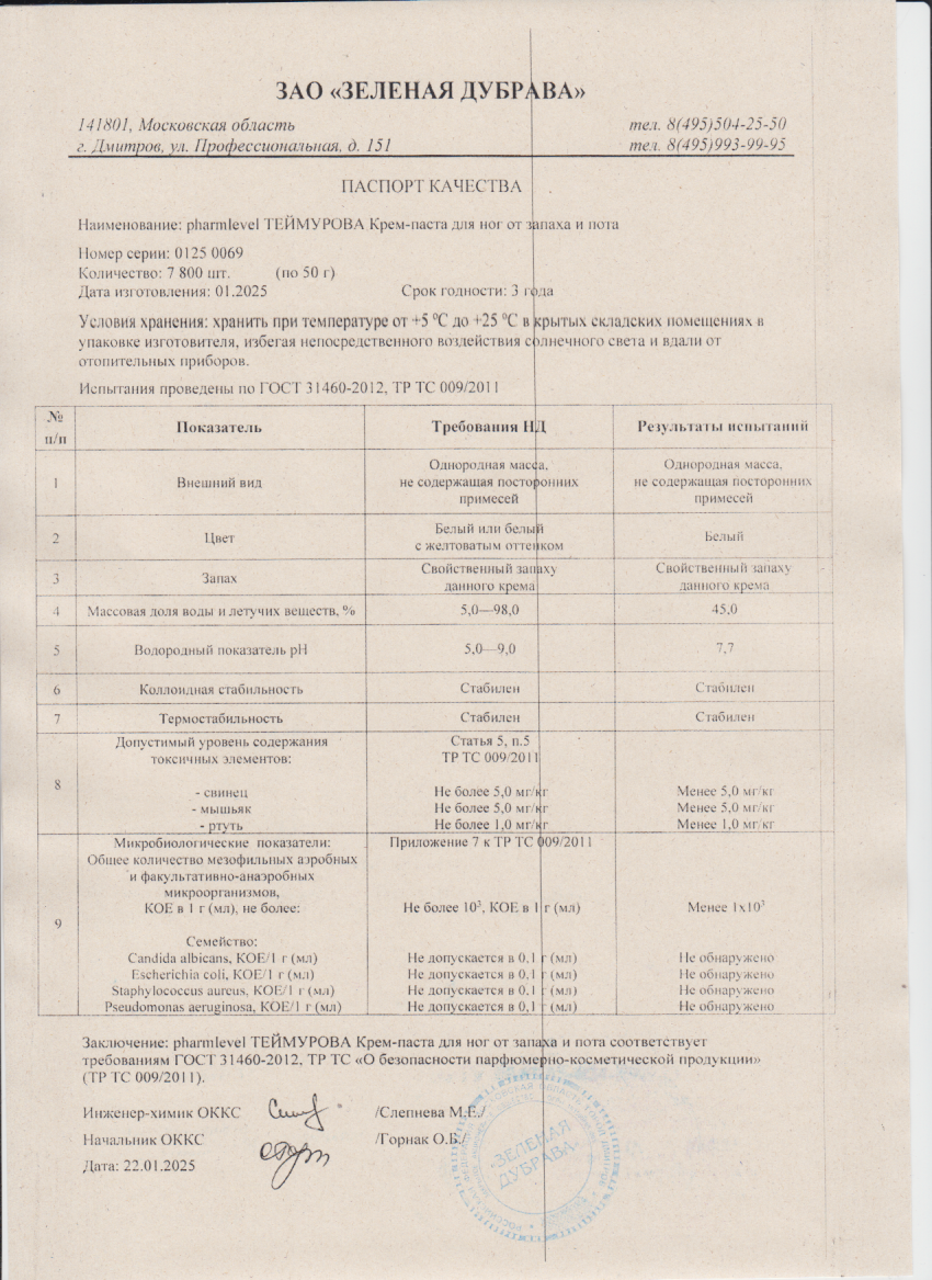 Паспорт №012025